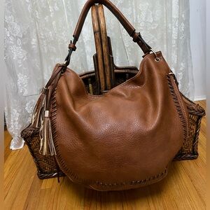 Hobo Bag, “No Name Brand” Tassel Braided Pliable Faux Leather Purse